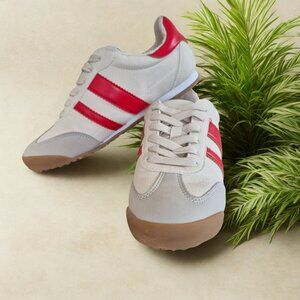 Dolce Vita T-Toe Solina Lace-up Women's Size 7 Beige/Red Sneakers NEW